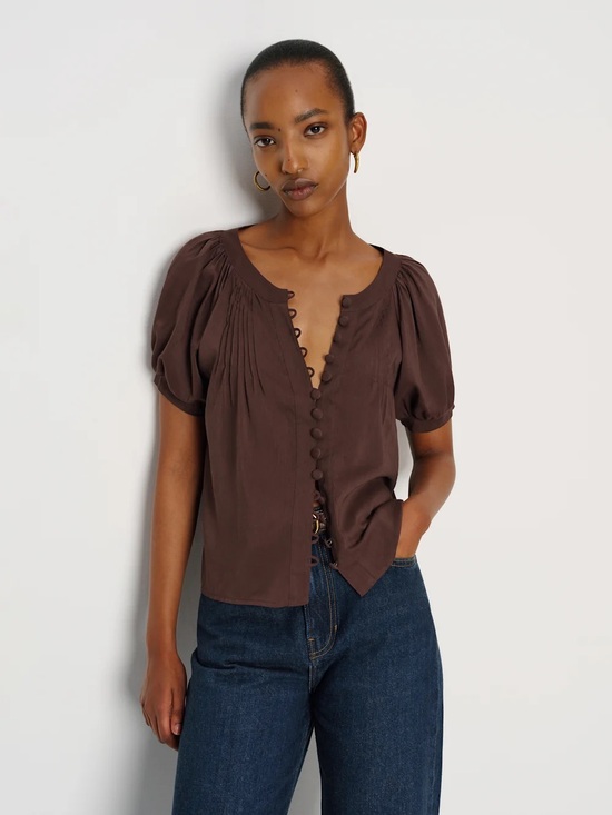 Reformation Tops - Reformation Calia Top Brown - Size M